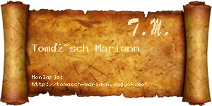 Tomásch Mariann névjegykártya