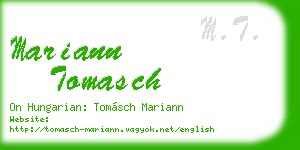 mariann tomasch business card